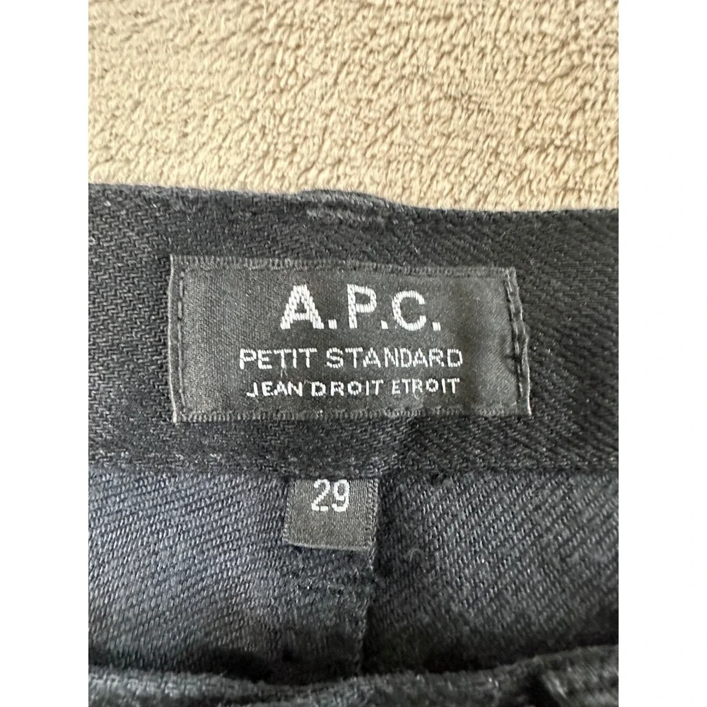 APC Petit Standard Jean Droit Etroit Black Denim Jeans Size 29(31) x 31 EUC
